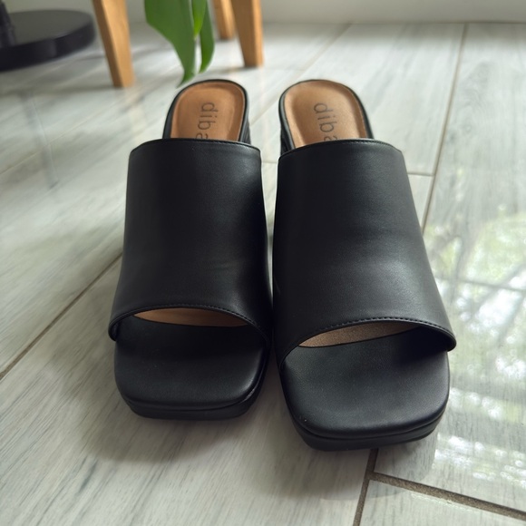 New Diba Black Open Toe  Chunky Heel Size 8 y2k - Picture 1 of 8
